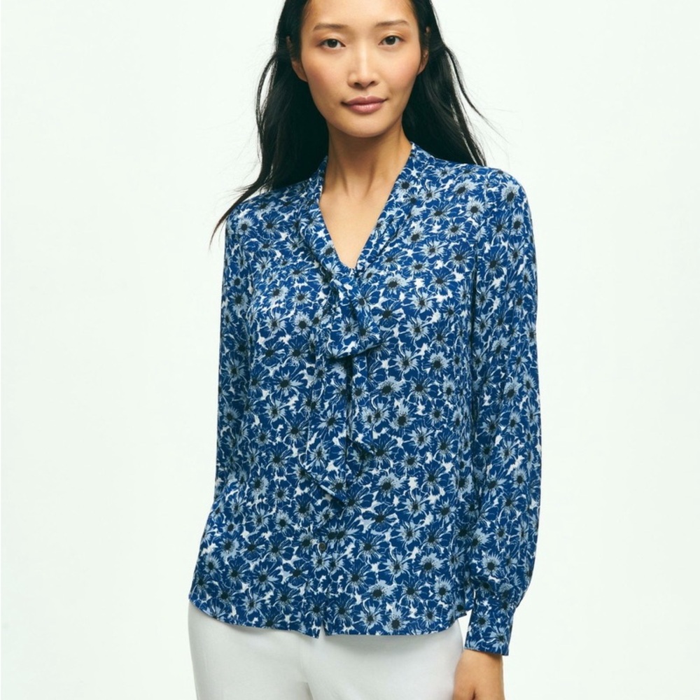NWT Brooks Brothers Poppy Print Blouse